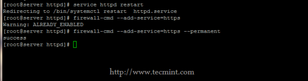 Restart Apache Service on CentOS