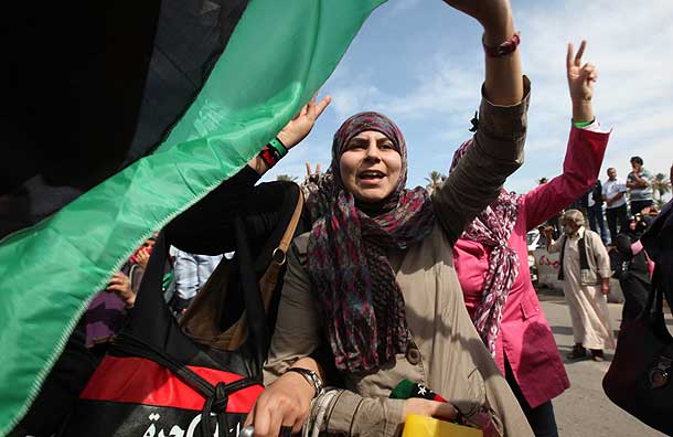 Libyans celebrate at Martyrs square in Tripoli after hearing the news that Libyan leader Gaddafi was killed in Sirte (Pic: Reuters)