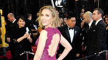 Scarlett Johansson arrives at the 83rd Annual Academy Awards