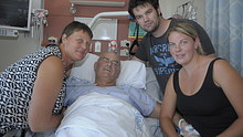 Family visits amputee Brian Coker in hospital