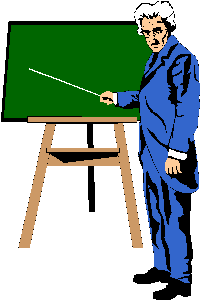 Teacher at Blackboard